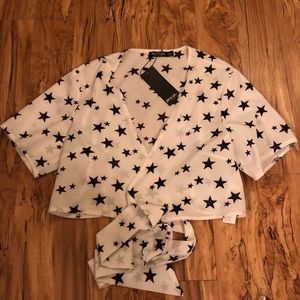 NWT Nasty Girl Star Tie Top